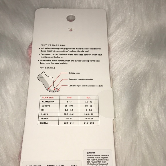 Lululemon tuck and point studio sock PINK NWT - Picture 5 of 5